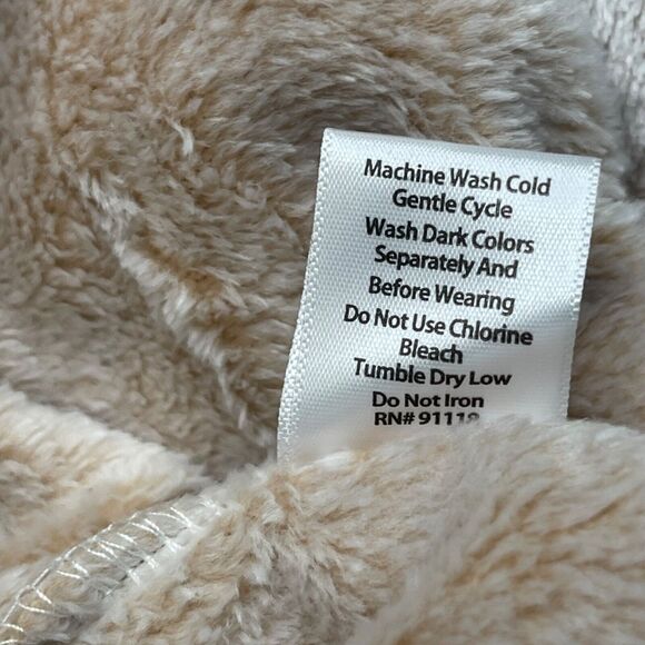 Coral Bay Robe Womens Medium Tan Leopard Animal Print Plush Zip Up Mock Neck - Picture 7 of 9